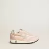 Young Marathon in roze nylon met opgedrukte ster en leren hielstuk