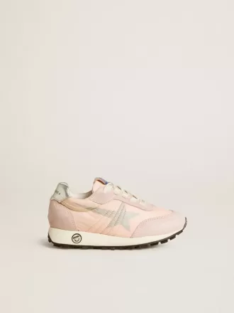 Young Marathon in roze nylon met opgedrukte ster en leren hielstuk