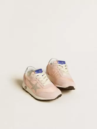 Young Marathon in roze nylon met opgedrukte ster en leren hielstuk