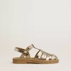 Young Maxime sandalen van goudkleurig metallic leer