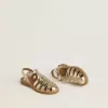 Young Maxime sandalen van goudkleurig metallic leer