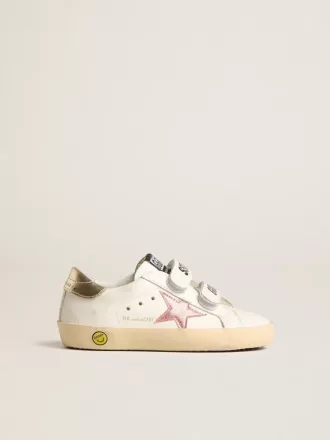 Young Old School in leer met metallic perzikkleurige leren ster