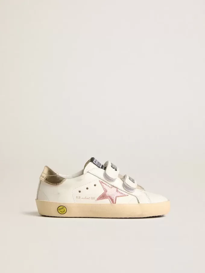 Young Old School in leer met metallic perzikkleurige leren ster