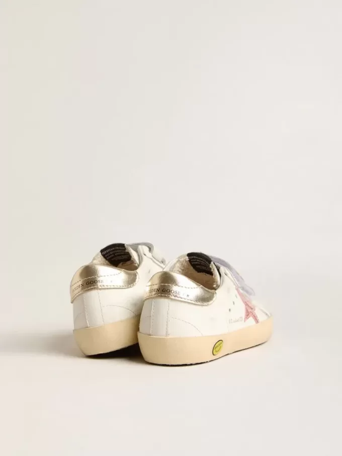Young Old School in leer met metallic perzikkleurige leren ster