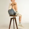 Young Old School in platina glitter met leren ster en hielstuk