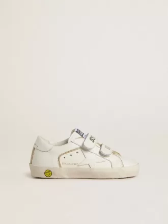 Young Old School in wit leer met gouden details