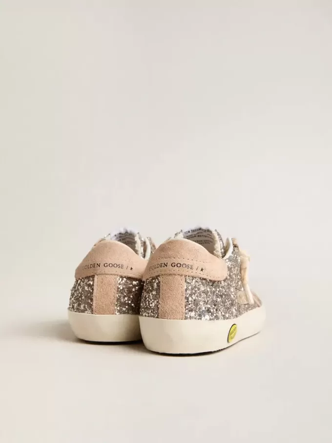 Young Super-Star in glitter met suède ster en hielbandje