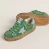 Young Super-Star in groen suède met babyblauwe ster en hielbandje