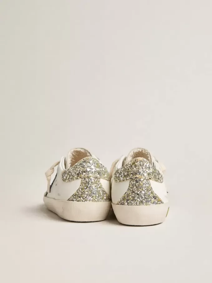 Young Super-Star in leer met glitterster en hielbandje