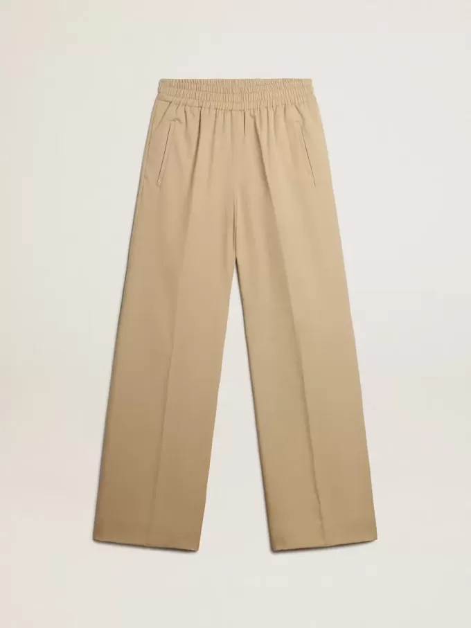 Zandkleurige joggingbroek voor dames