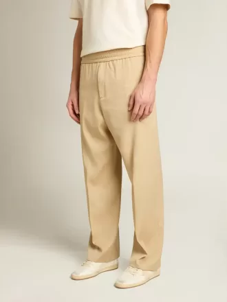 Zandkleurige joggingbroek voor heren met zak aan de achterkant