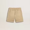 Zandkleurige korte broek voor meisjes met geborduurd logo