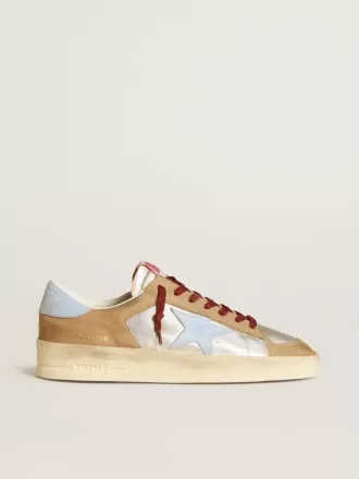 Zilveren Stardan LTD voor heren met lichtblauwe leren ster en nubuck inzetstukken