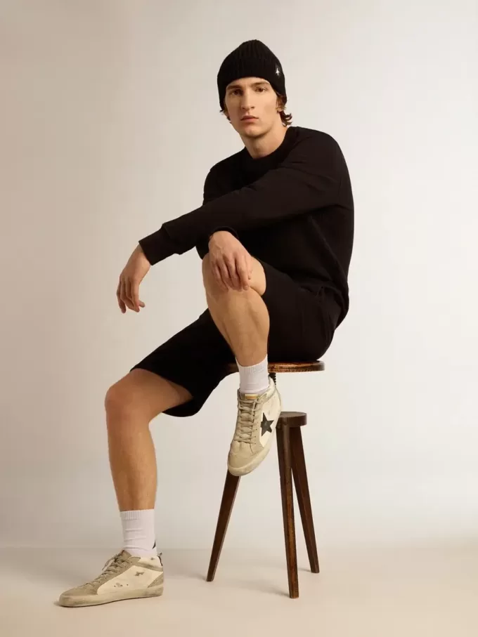 Zwart Archibald Star Collection-sweatshirt met ton sur ton ster op de voorkant