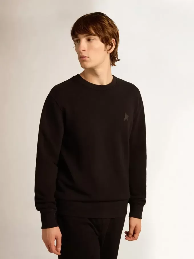 Zwart Archibald Star Collection-sweatshirt met ton sur ton ster op de voorkant