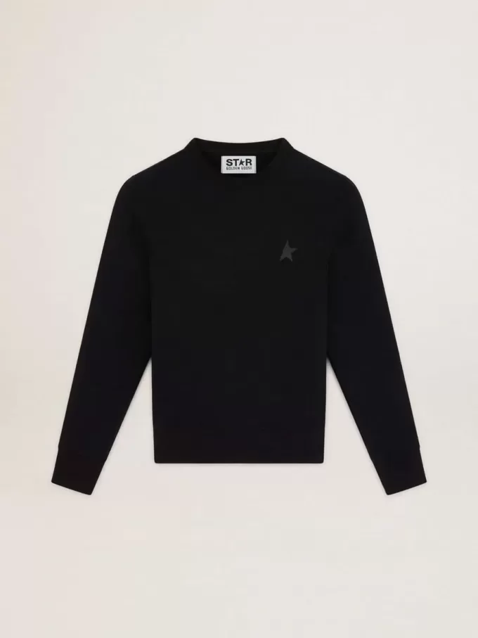 Zwart Athena Star Collection-sweatshirt met ton sur ton ster op de voorkant