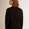 Zwart Athena Star Collection-sweatshirt met ton sur ton ster op de voorkant