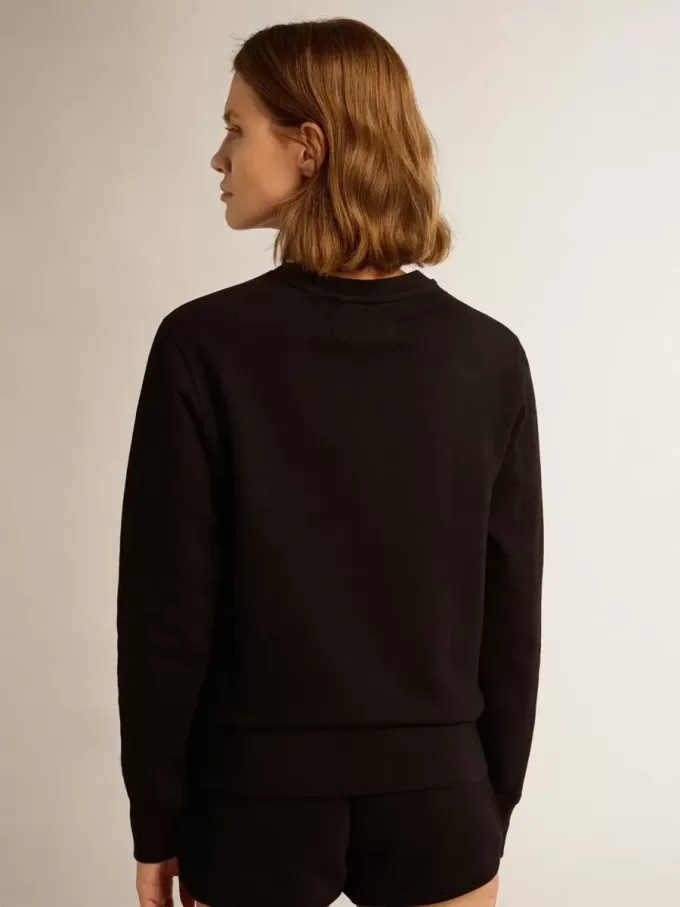 Zwart Athena Star Collection-sweatshirt met ton sur ton ster op de voorkant
