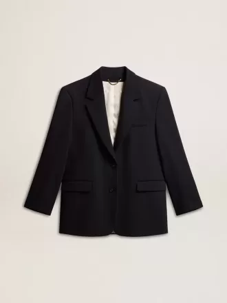 Zwart blazerjasje van wolmix voor dames
