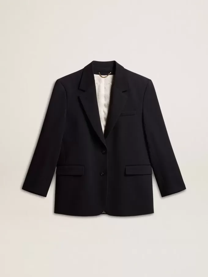 Zwart blazerjasje van wolmix voor dames
