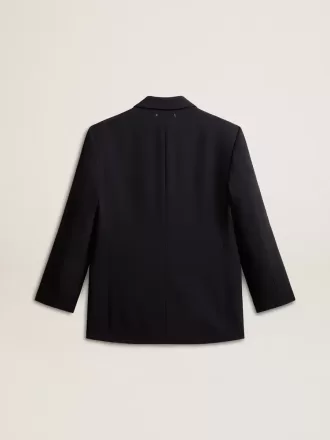 Zwart blazerjasje van wolmix voor dames