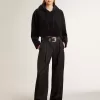 Zwart chenille sweatshirt voor dames met borduursel op de rug