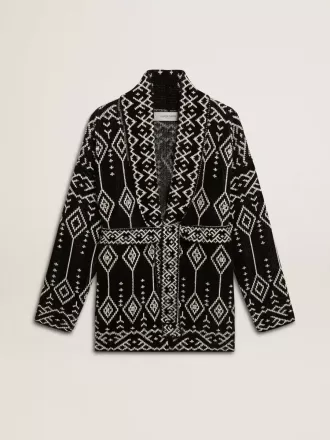 Zwart damesvest met riem en kristallen