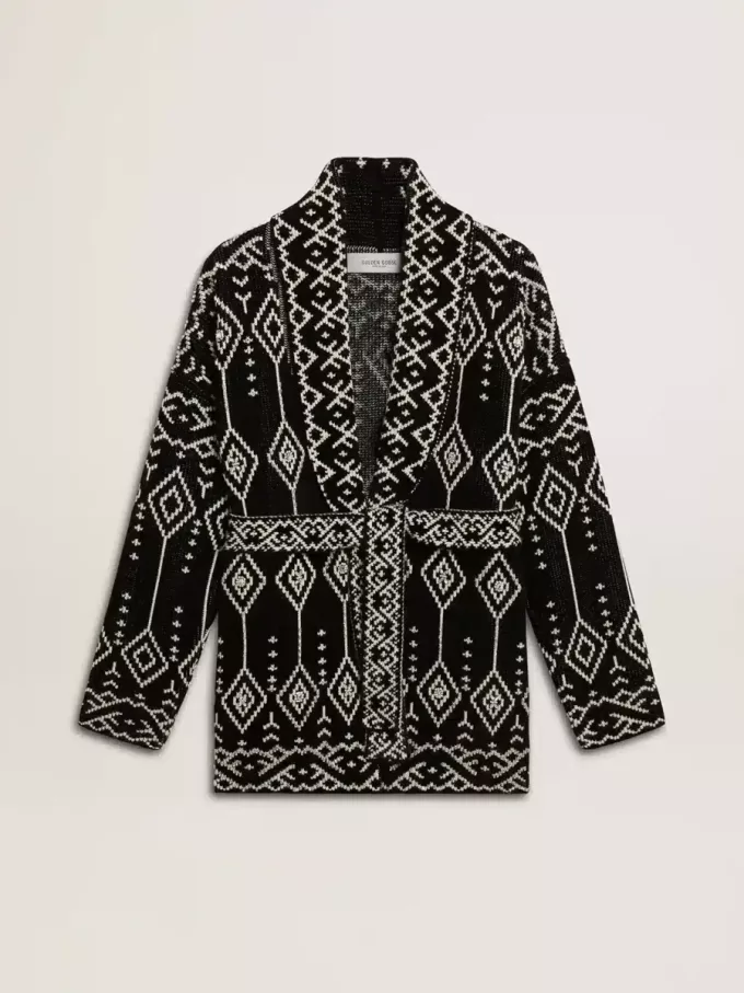 Zwart damesvest met riem en kristallen