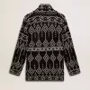 Zwart damesvest met riem en kristallen