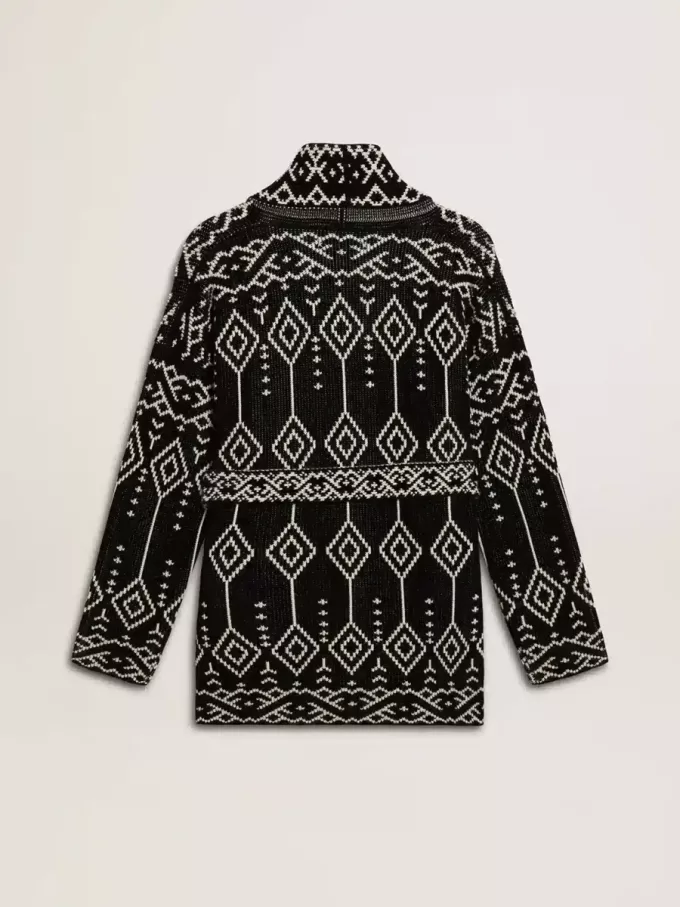 Zwart damesvest met riem en kristallen