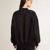 Zwart damesvest met ton-sur-ton toile de jouy-kralenborduursel