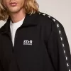Zwart herensweatshirt met ritssluiting en witte sterren
