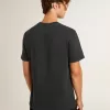 Zwart katoenen T-shirt voor heren met print op de voorkant