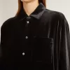 Zwart shirt met fluweeleffect en borduursels