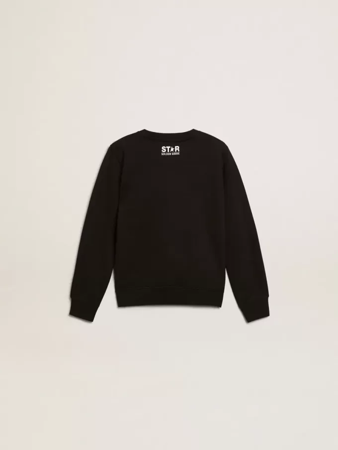 Zwart sweatshirt voor jongens met grote witte ster op de voorkant.
