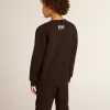 Zwart sweatshirt voor jongens met grote witte ster op de voorkant.