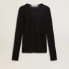 Zwart T-shirt met ronde hals voor dames