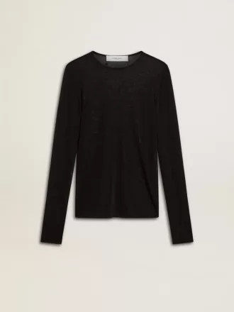 Zwart T-shirt met ronde hals voor dames