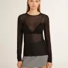 Zwart T-shirt met ronde hals voor dames