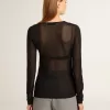 Zwart T-shirt met ronde hals voor dames