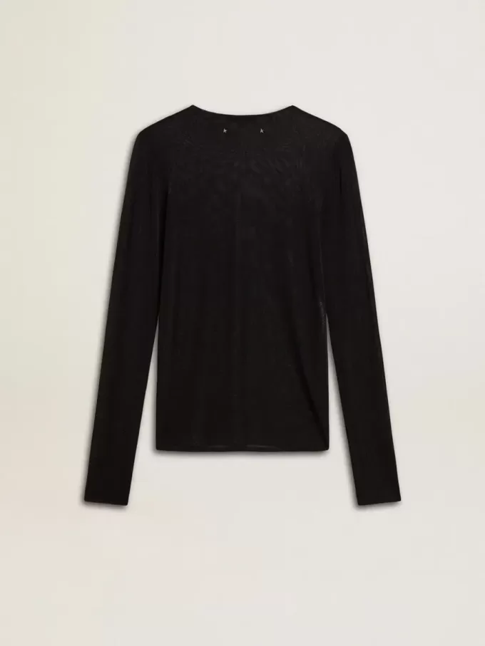 Zwart T-shirt met ronde hals voor dames