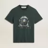 Zwart T-shirt met veelkleurige print