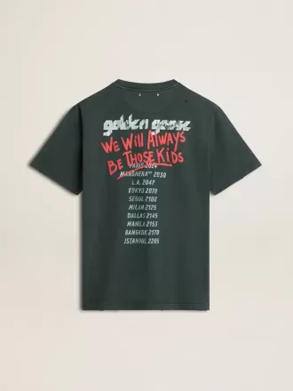 Zwart T-shirt met veelkleurige print
