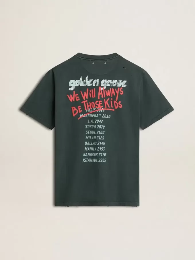Zwart T-shirt met veelkleurige print