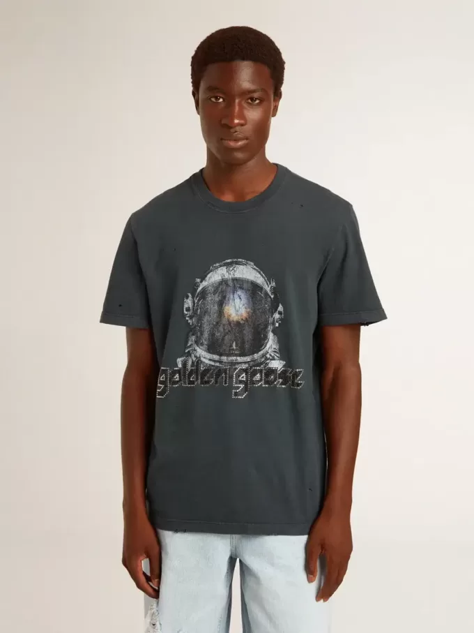 Zwart T-shirt met veelkleurige print