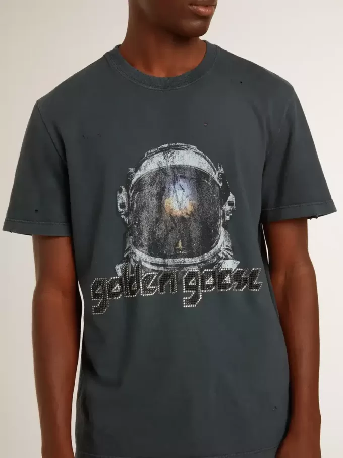 Zwart T-shirt met veelkleurige print