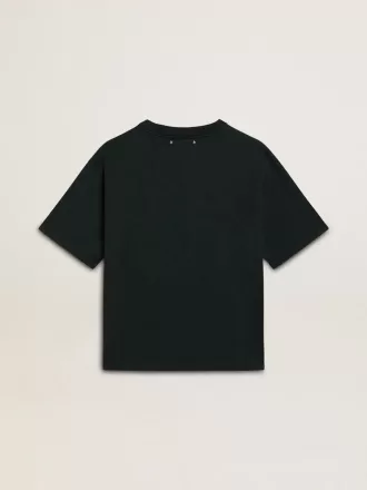 Zwart T-shirt voor dames met kristallen