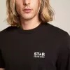 Zwart T-shirt voor heren met contrasterend wit logo en ster