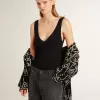 Zwarte bodysuit met V-hals voor dames