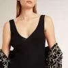 Zwarte bodysuit met V-hals voor dames